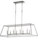 Gabriel 8 Light 45 inch Classic Nickel Linear Pendant Ceiling Light, Quorum Home