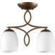 Willingham 2 Light 4.5 inch Oiled Bronze Ceiling Sink Ceiling Light, Satin Opal