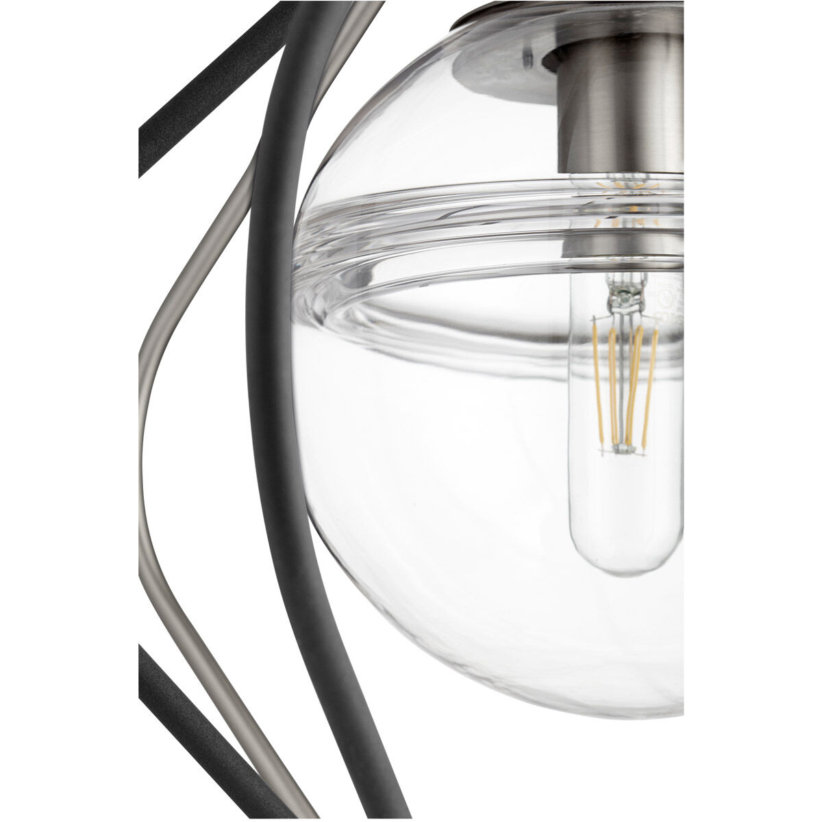 Fort Worth 1 Light 18.5 inch Noir and Satin Nickel Pendant Ceiling Light