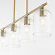 Tribute 4 Light 35 inch Aged Brass Linear Pendant Ceiling Light