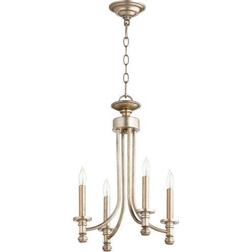 Rossington 4 Light 14 inch Aged Silver Leaf Chandelier Ceiling Light