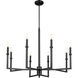 Merrick 8 Light 32 inch Matte Black Chandelier Ceiling Light