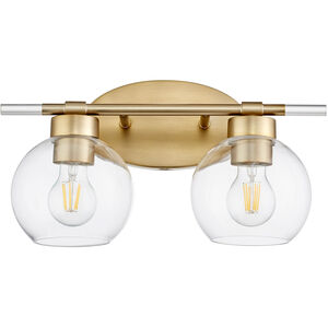 Volan 2 Light 15.5 inch Aged Brass Vanity Light Wall Light