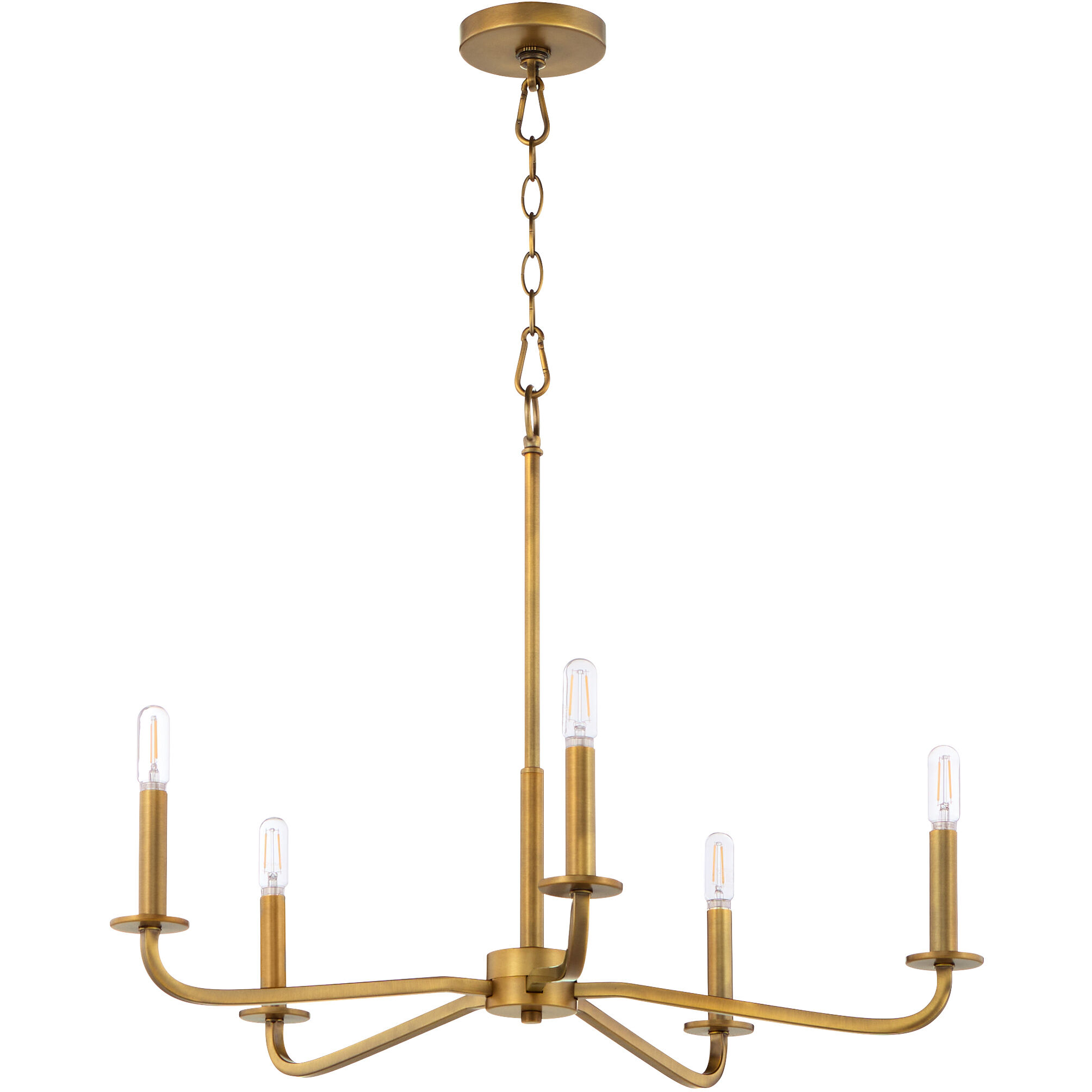 Rutherford 5 Light 24.5 inch Brushed Brass Chandelier Ceiling Light