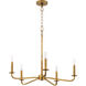 Rutherford 5 Light 24.5 inch Brushed Brass Chandelier Ceiling Light
