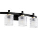 Stadium 3 Light 24 inch Noir Vanity Light Wall Light 