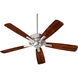 Villa 52 inch Satin Nickel with Silver/Walnut Blades Indoor Ceiling Fan