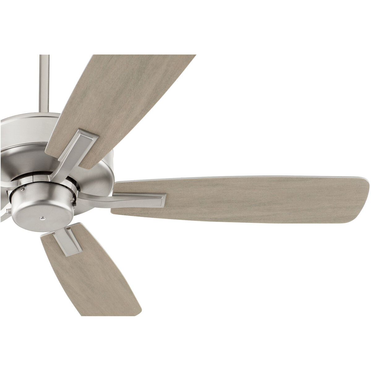 Ovation 52 inch Satin Nickel with Silver/Weathered Gray Blades