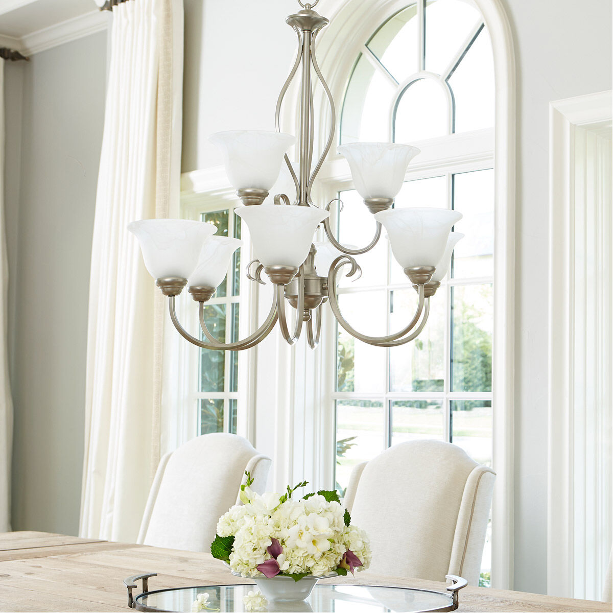 Quorum Spencer 6010 9 64 Chandelier Light Classic Nickel