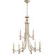 Rossington 9 Light 26.5 inch Aged Silver Leaf Chandelier Ceiling Light