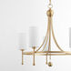 Lee Boulevard 5 Light 28 inch Aged Brass Chandelier Ceiling Light