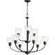 Reyes 9 Light 31.25 inch Textured Black Chandelier Ceiling Light