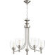 Rossington 5 Light 25 inch Satin Nickel Chandelier Ceiling Light in Clear Seeded