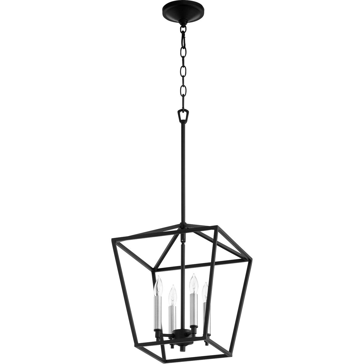 Gabriel 4 Light 12.5 inch Noir Mini Chandelier Ceiling Light, Quorum Home