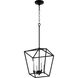 Gabriel 4 Light 13 inch Noir Mini Chandelier Ceiling Light, Quorum Home