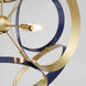 Domain 8 Light 30 inch Blue and Aged Brass Pendant Ceiling Light