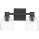 Relo 2 Light 17 inch Matte Black Vanity Light Wall Light