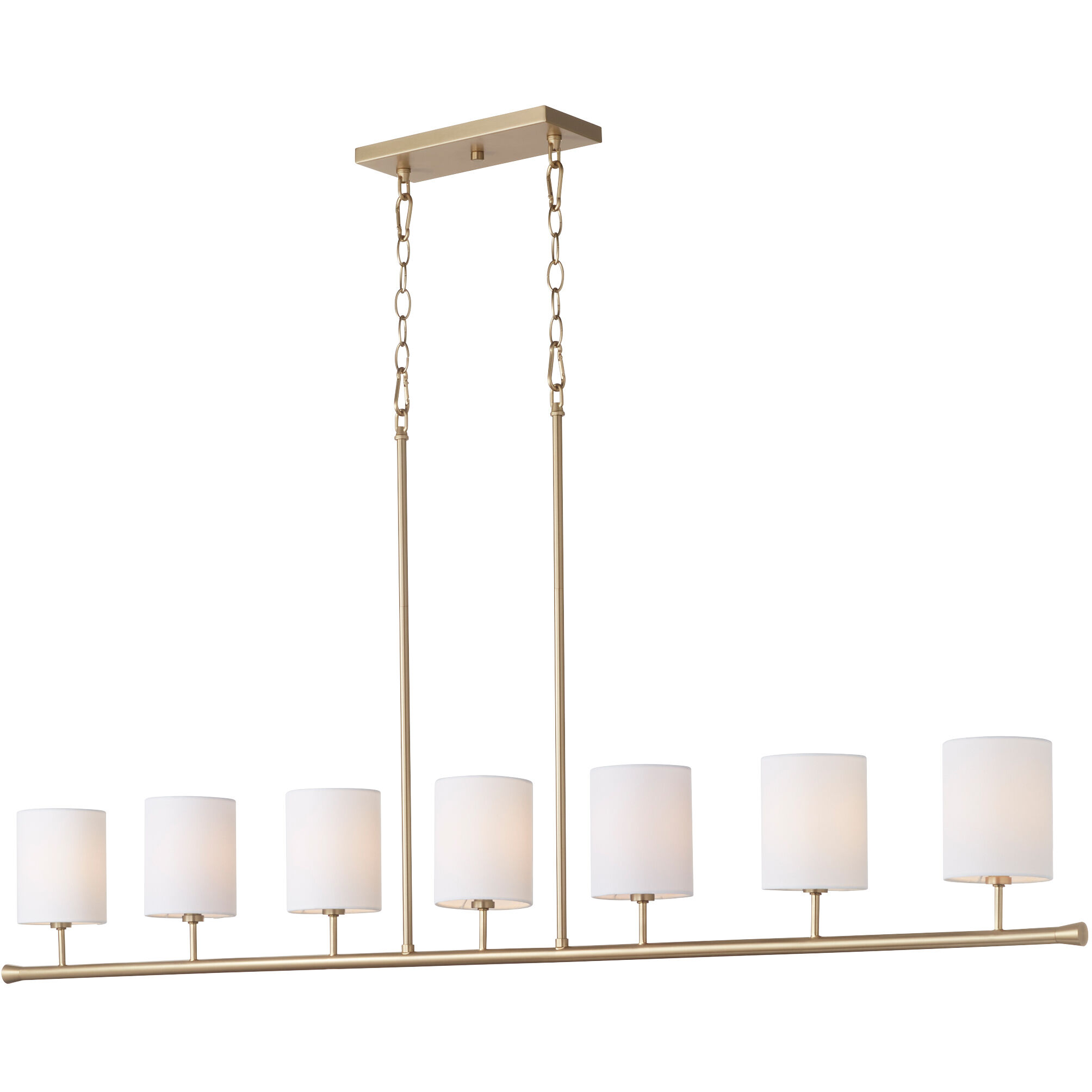 Quorum 647 7 80 Seven Light Linear Chandelier Harmony Aged Brass