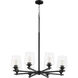 Veno 8 Light 32 inch Matte Black Chandelier Ceiling Light