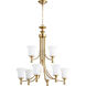 Rossington 9 Light 29.5 inch Aged Brass Chandelier Ceiling Light