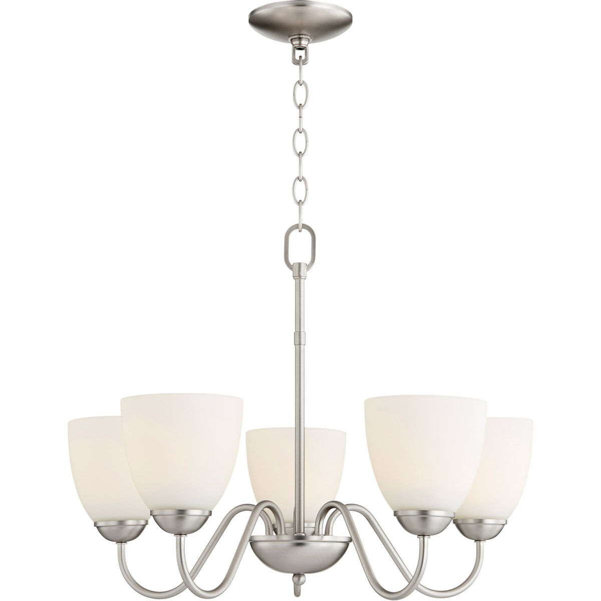 Fort Worth 5 Light 22.5 inch Satin Nickel Chandelier Ceiling Light, Quorum Home