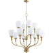 Richmond 12 Light 34 inch Aged Brass Chandelier Ceiling Light