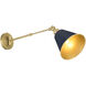Bailey Wall Mount Wall Light in Blue and Aged Brass
