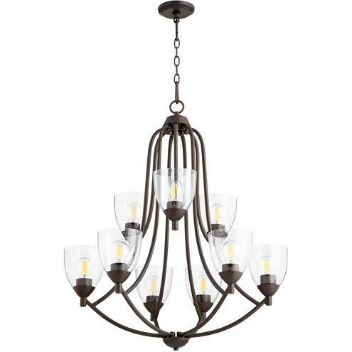 Barkley 9 Light 27 inch Oiled Bronze Chandelier Ceiling Light in Clear Seeded