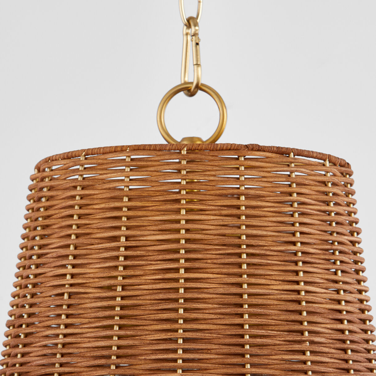 Wicker 3 Light 13 inch Aged Brass Pendant Ceiling Light