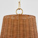 Wicker 3 Light 13 inch Aged Brass Pendant Ceiling Light
