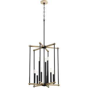 Silva 9 Light 19 inch Noir with Weathered Oak Entry Ceiling Light