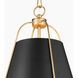 Jamie 1 Light 15 inch Matte Black and Aged Brass Pendant Ceiling Light