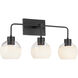 Lacy 3 Light 24 inch Matte Black Vanity Light Wall Light