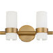 Sojourn 2 Light 15.25 inch Brushed Brass Vanity Light Wall Light
