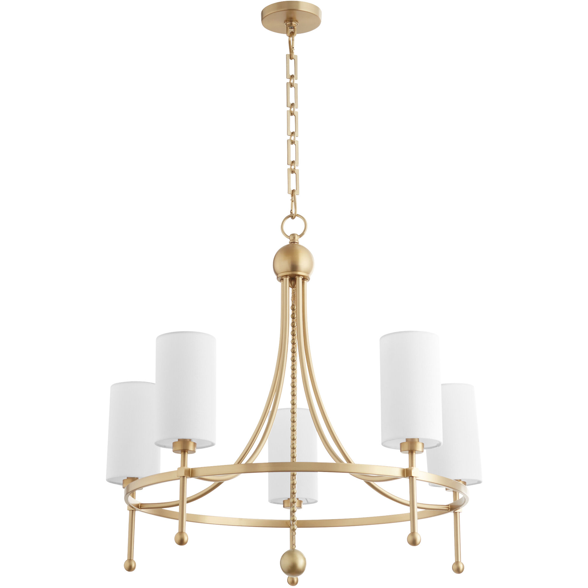 Lee Boulevard 5 Light 28 inch Aged Brass Chandelier Ceiling Light