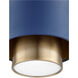 Fort Worth 1 Light 8 inch Aged Brass and Blue Pendant Ceiling Light