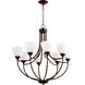Enclave 8 Light 30 inch Oiled Bronze Chandelier Ceiling Light in Satin Opal
