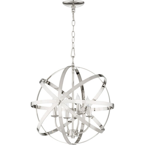 Celeste 4 Light 19 inch Polished Nickel Chandelier Ceiling Light, Sphere