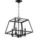 Fort Worth 4 Light 15 inch Noir Pendant Ceiling Light