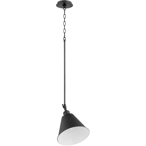Metal Cone 1 Light 10 inch Noir Mini Pendant Ceiling Light
