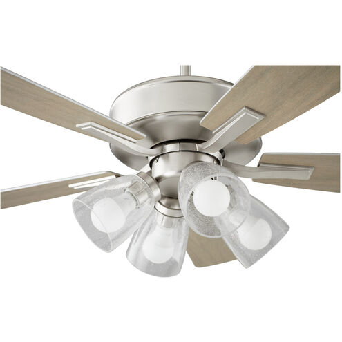 Ovation 52 inch Satin Nickel with Silver/Weathered Gray Blades Ceiling Fan