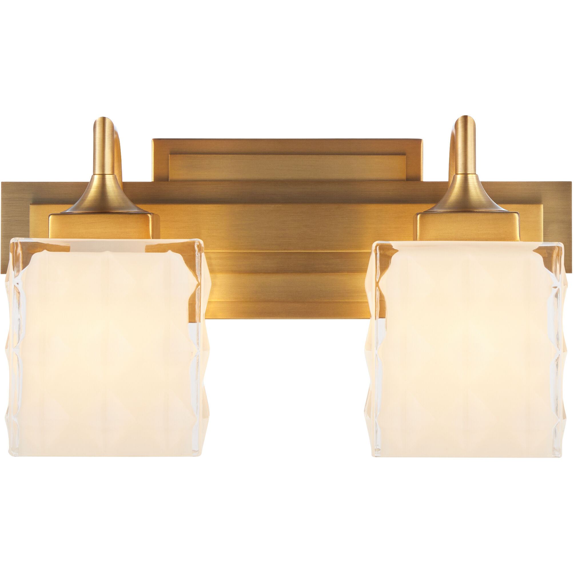 Diamonte 2 Light 13.75 inch Brushed Brass Vanity Light Wall Light