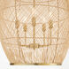 Rattan 5 Light 19 inch Aged Brass Pendant Ceiling Light