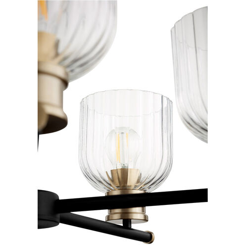 Monarch 5 Light 26 inch Noir and Aged Brass Chandelier Ceiling Light