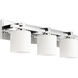 Fort Worth 3 Light 24 inch Chrome Vanity Light Wall Light in Satin Opal