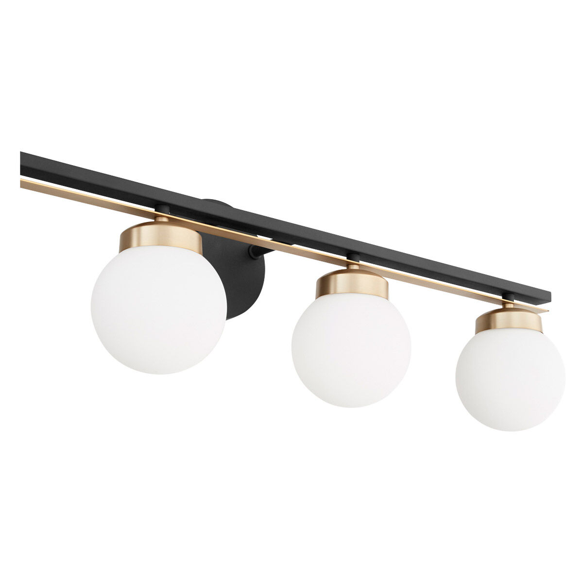Nimbus 4 Light 34 inch Noir with Aged Brass Vanity Light Wall Light