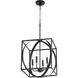 Fort Worth 4 Light 16 inch Noir Pendant Ceiling Light