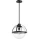Meridian 1 Light 15 inch Noir Pendant Ceiling Light