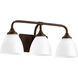 Enclave 3 Light 19 inch Oiled Bronze Vanity Light Wall Light in Satin Opal