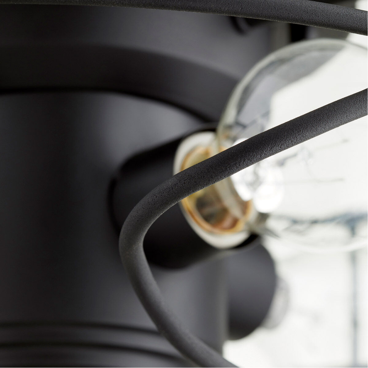 Fort Worth 4 Light 18 inch Noir Semi Flush Mount Ceiling Light